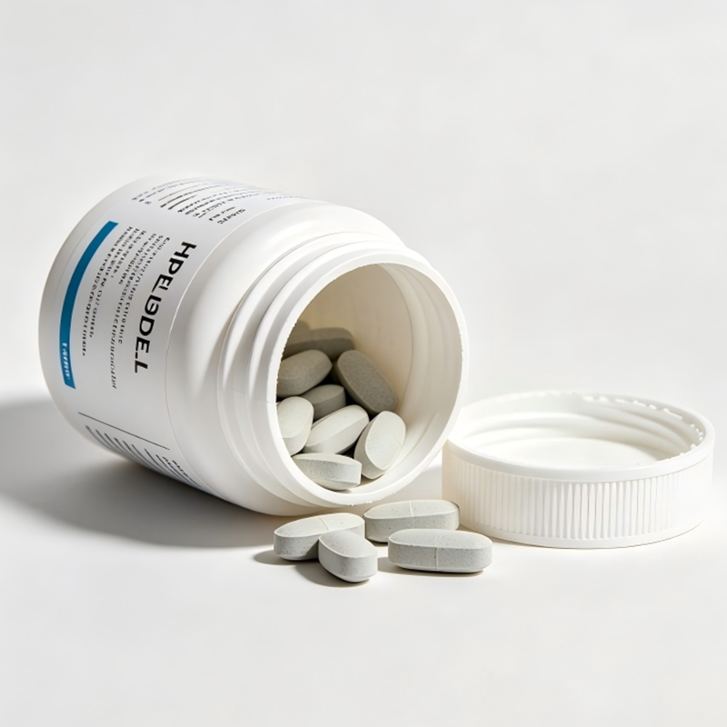 Bottiglia di plastica vuota per pillola medicinale rotonda in HDPE da 50 ml 100 ml